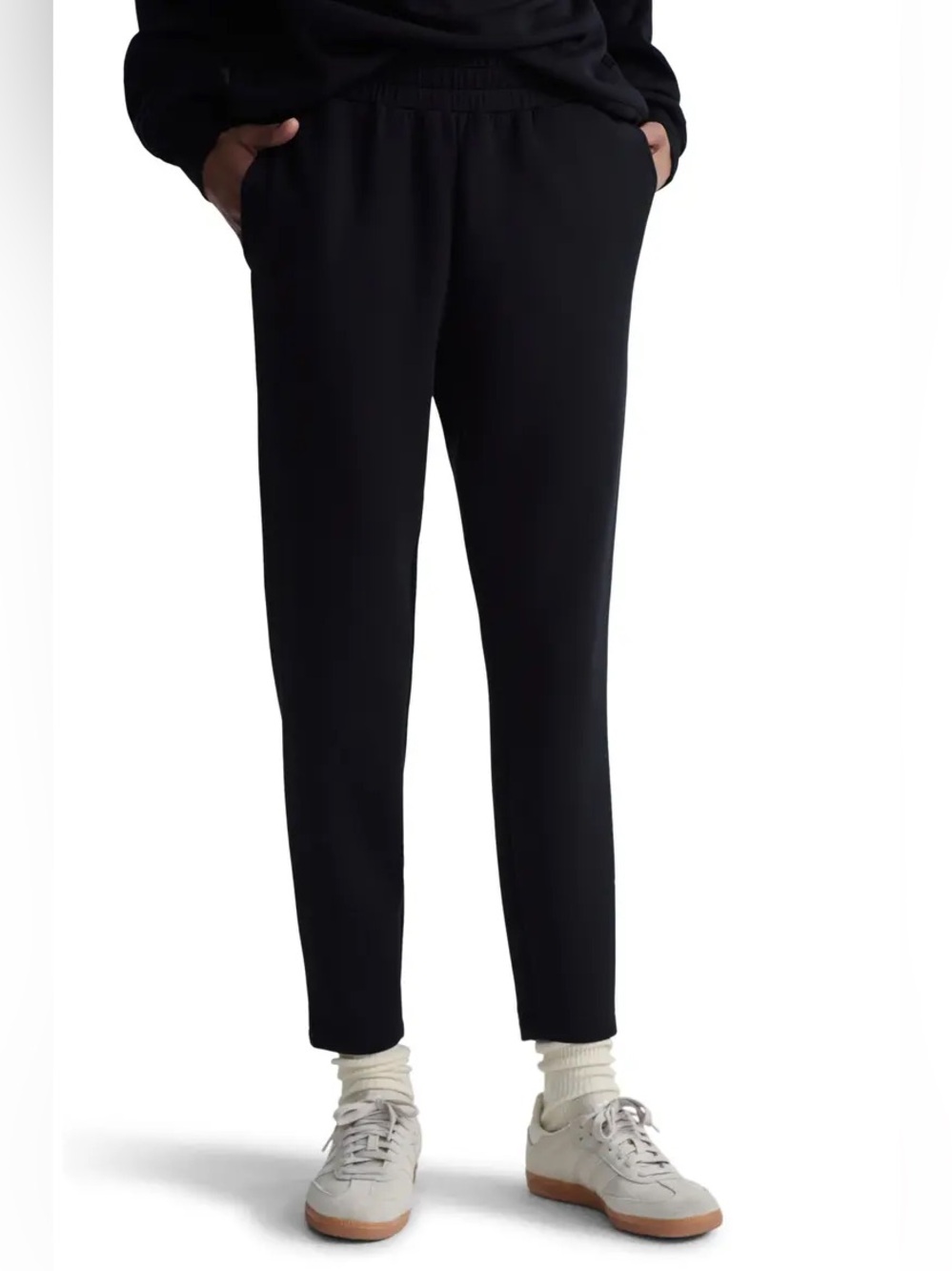 New Varley Doublesoft The Slim Pant 25" Black Sz S Drawstring Pull-On Sweatpants